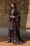 Cross Stitch Embroidered Marina Unstitched 3Pc Suit - DEEP WALNUT