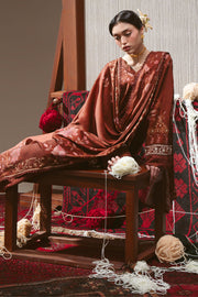 Cross Stitch Embroidered Marina Unstitched 3Pc Suit - SEPIA GRACE