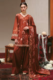 Cross Stitch Embroidered Marina Unstitched 3Pc Suit - SEPIA GRACE