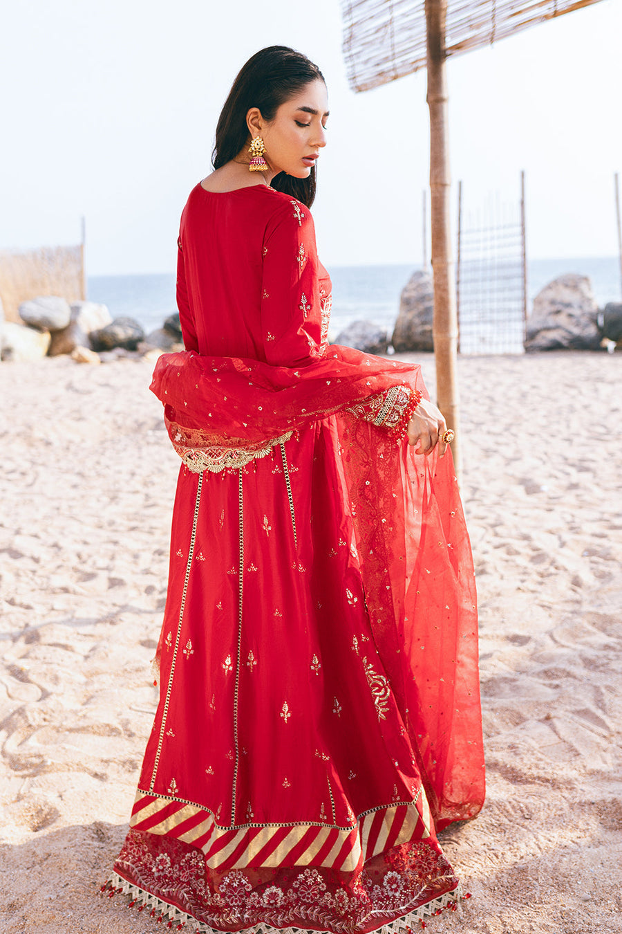Zarposh Sagar Kinaray Embroidered Lawn Unstitched 3Pc Suit - Ghazal