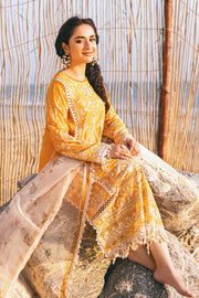 Zarposh Sagar Kinaray Embroidered Lawn Unstitched 3Pc Suit - Afsana