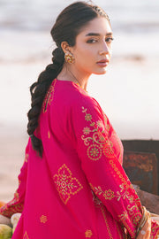 Zarposh Sagar Kinaray Embroidered Lawn Unstitched 3Pc Suit - Zinnia