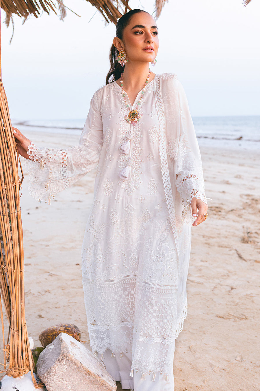 Zarposh Sagar Kinaray Embroidered Lawn Unstitched 3Pc Suit - Falak