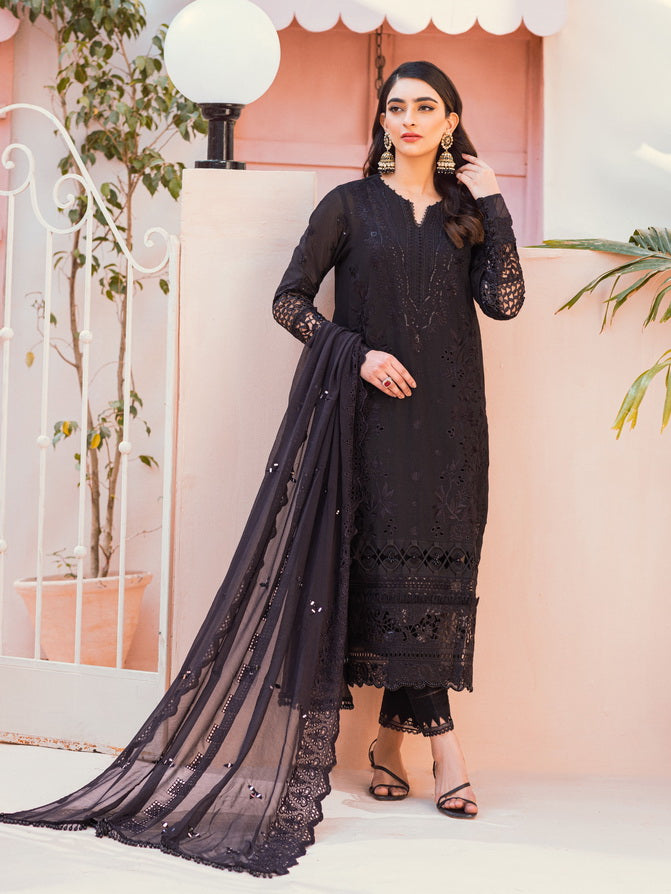 NUREH Exclusive Embroidered Swiss Lawn Unstitched 3 Piece Suit NS-86
