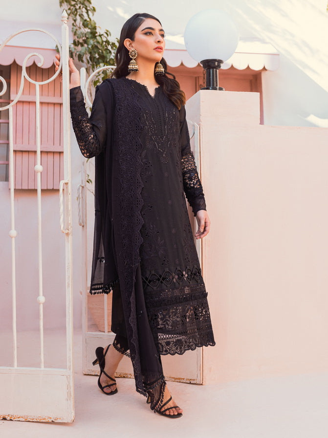 NUREH Exclusive Embroidered Swiss Lawn Unstitched 3 Piece Suit NS-86