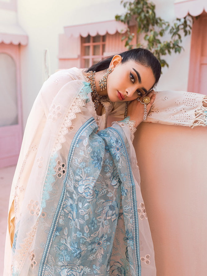 NUREH Exclusive Embroidered Swiss Lawn Unstitched 3 Piece Suit NS-82