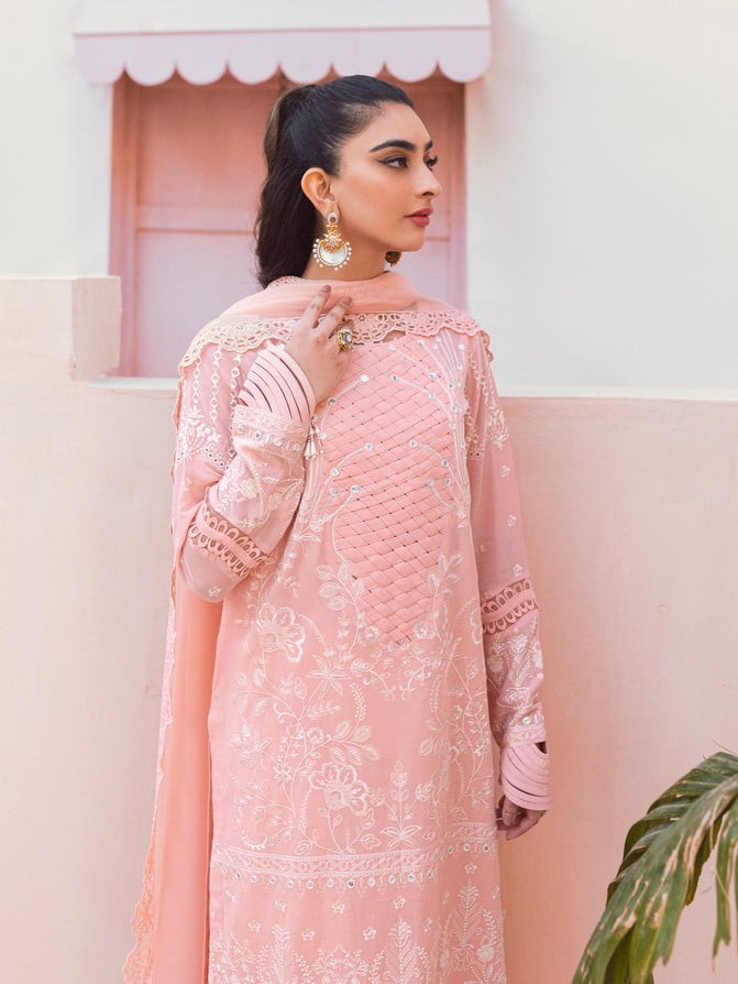 NUREH Exclusive Embroidered Swiss Lawn Unstitched 3 Piece Suit NS-84