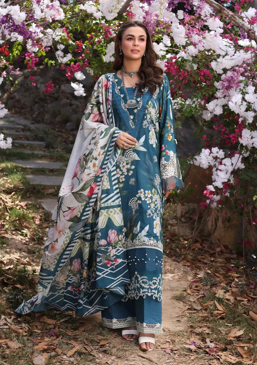 SERENITA Printed Chikankari Lawn and Digital Printed Voile Dupatta from ELAF's "PRINT CHIKANKARI" 2024 Collection.