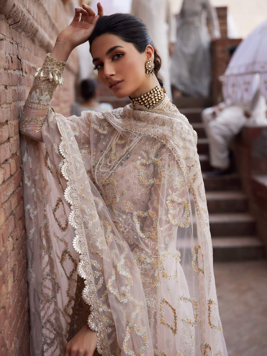 Afrozeh Dastangoi Unstitched Organza 3Pc Suit AWE-23-V1-07 MEHARBANO