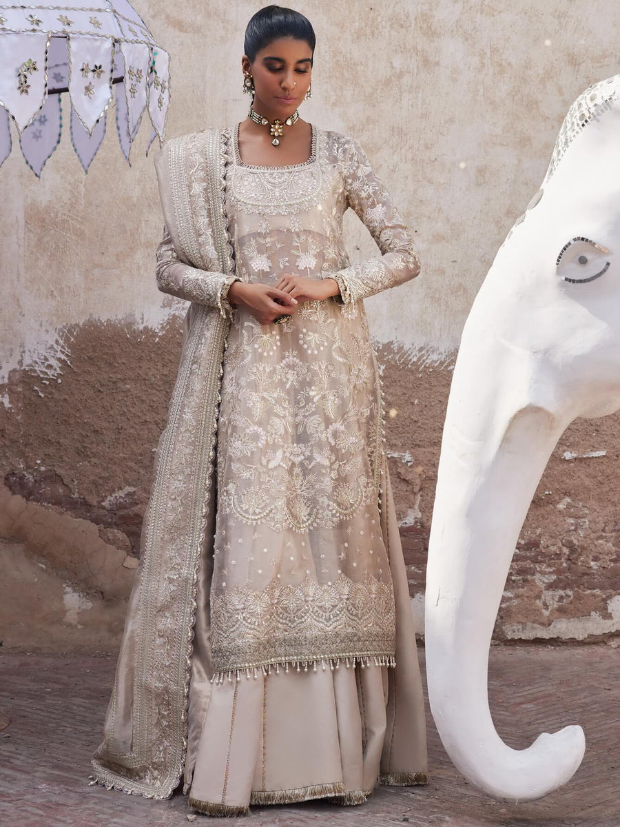 Afrozeh Dastangoi Unstitched Tissue 3Pc Suit AWE-23-V1-04 ULFAT