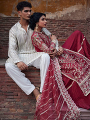 Afrozeh Dastangoi Unstitched Organza 3Pc Suit AWE-23-V1-05 NOOR JEHAN