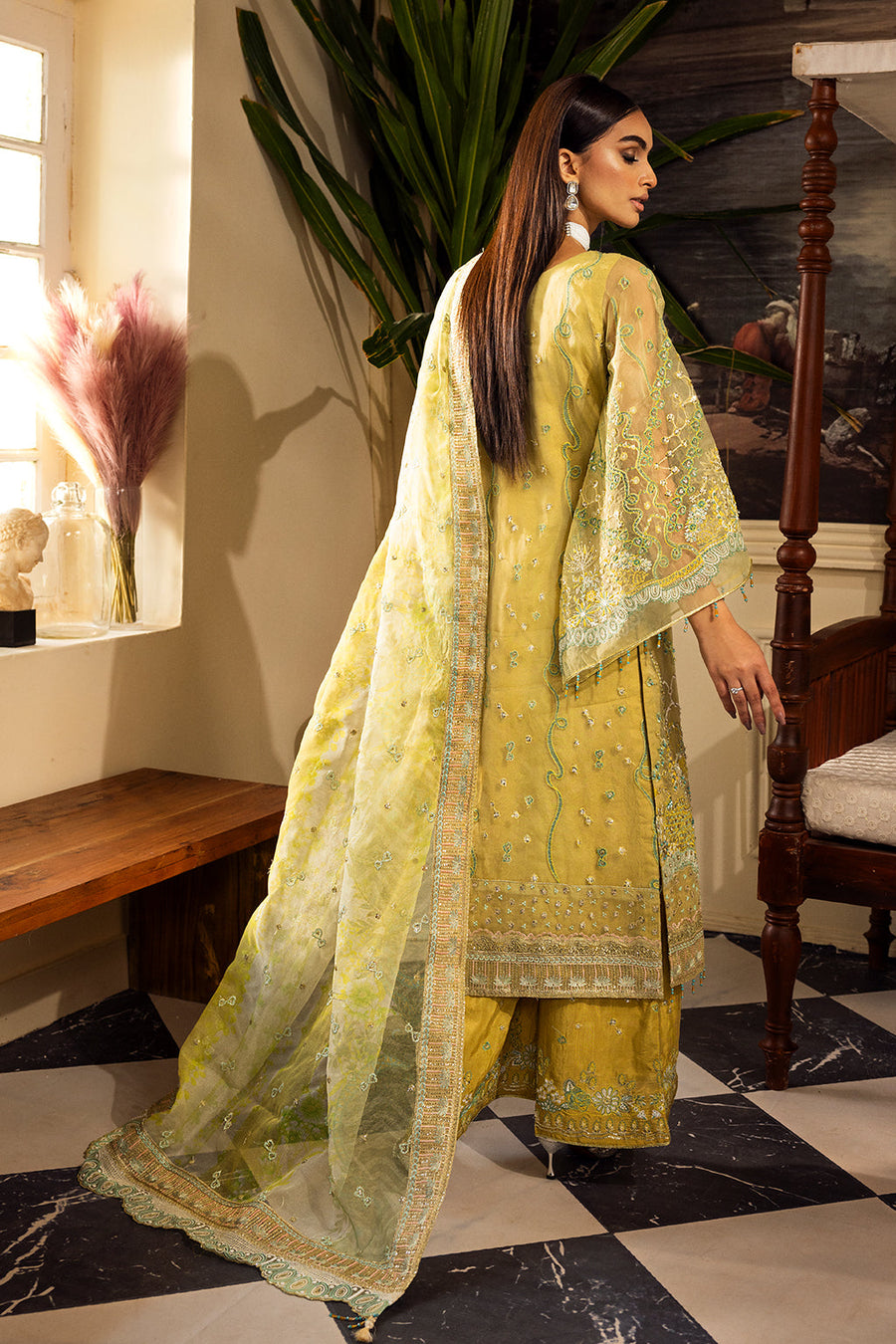 Emaan Adeel Luxury Pret Embroidered Organza 3Pc Suit LP-03 Mirage