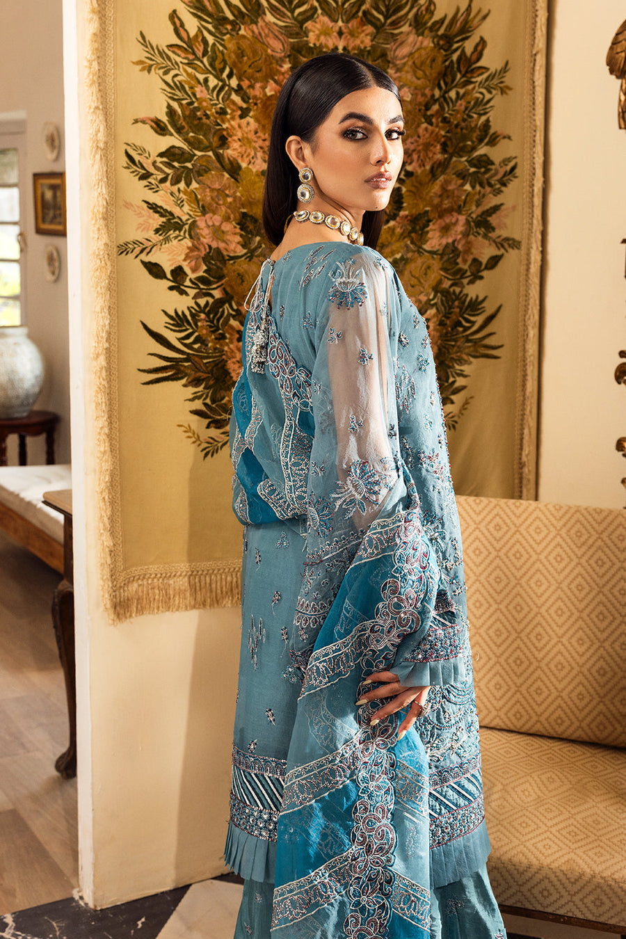 Emaan Adeel Luxury Pret Embroidered Organza 3Pc Suit LP-04 Roshany