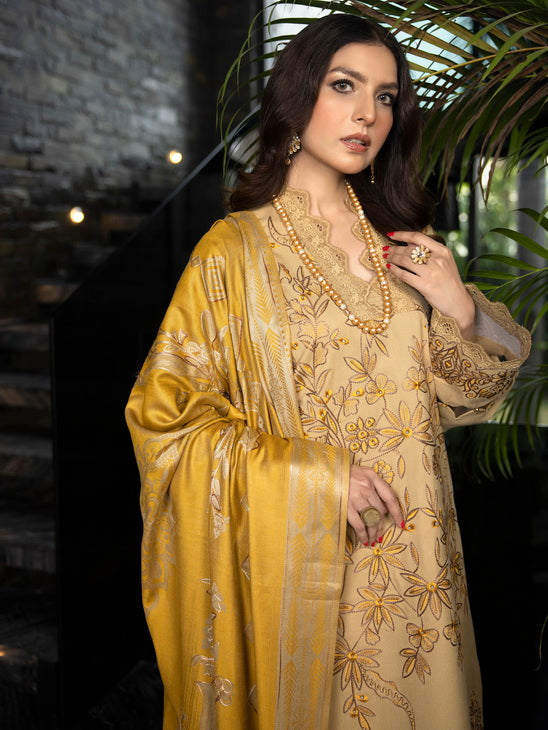 ZIMAL by Humdum Unstitched Embroidered Wool 3Pc Suit ZM-04