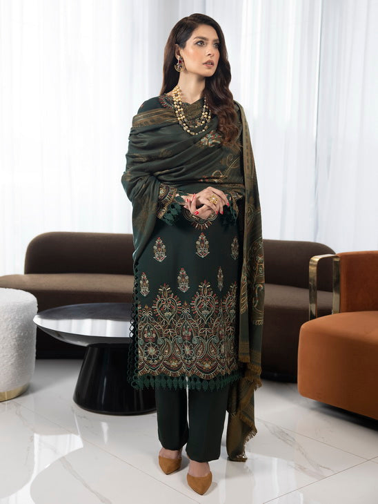 ZIMAL by Humdum Unstitched Embroidered Wool 3Pc Suit ZM-08