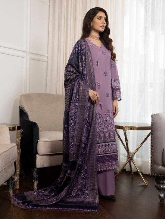ZIMAL by Humdum Unstitched Embroidered Wool 3Pc Suit ZM-07
