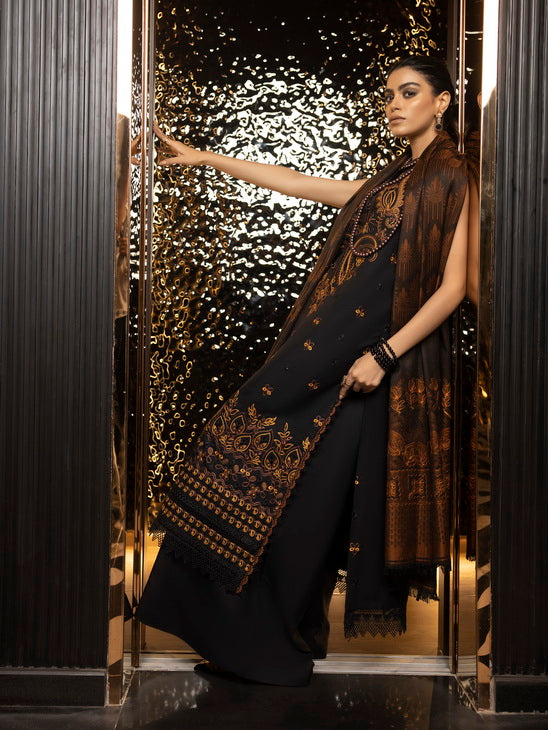 ZIMAL by Humdum Unstitched Embroidered Wool 3Pc Suit ZM-01