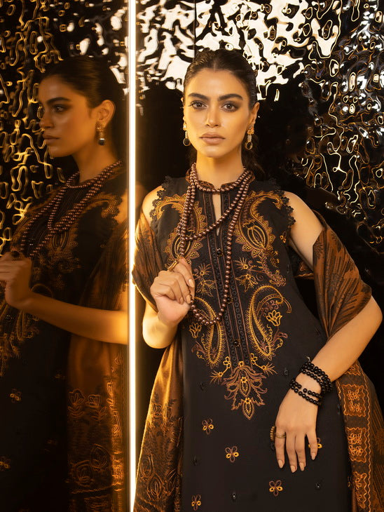 ZIMAL by Humdum Unstitched Embroidered Wool 3Pc Suit ZM-01