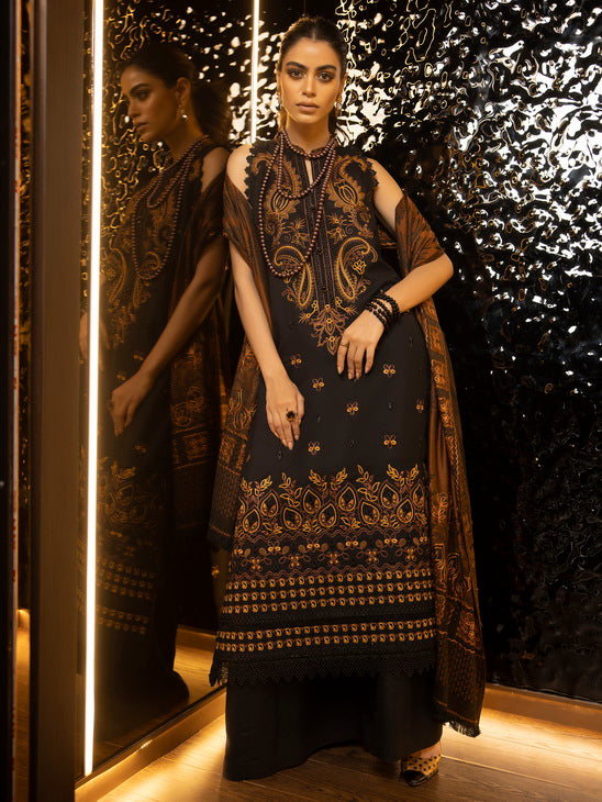 ZIMAL by Humdum Unstitched Embroidered Wool 3Pc Suit ZM-01