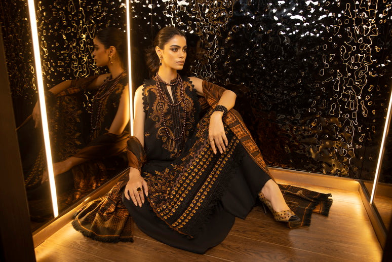 ZIMAL by Humdum Unstitched Embroidered Wool 3Pc Suit ZM-01