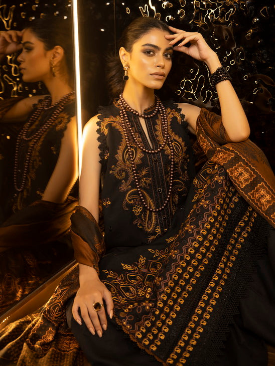 ZIMAL by Humdum Unstitched Embroidered Wool 3Pc Suit ZM-01