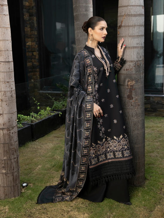 ZIMAL by Humdum Unstitched Embroidered Wool 3Pc Suit ZM-10