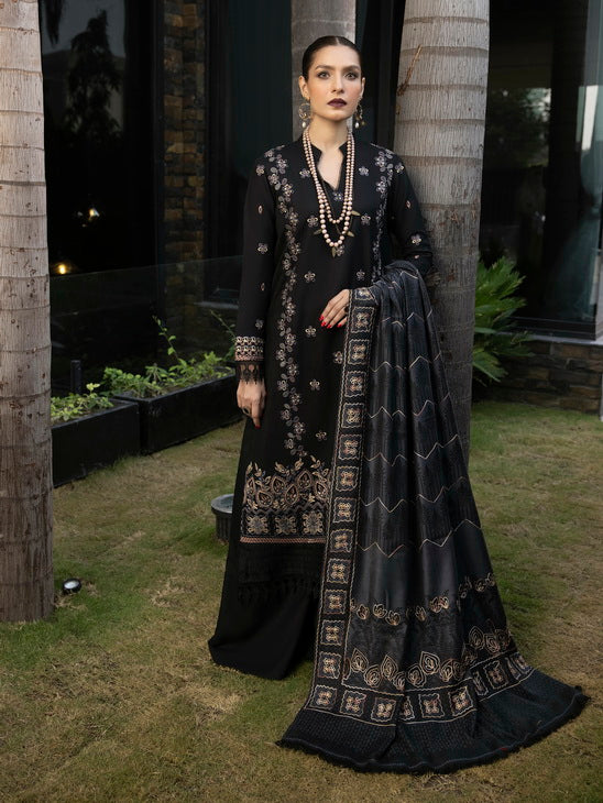 ZIMAL by Humdum Unstitched Embroidered Wool 3Pc Suit ZM-10