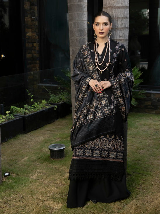 ZIMAL by Humdum Unstitched Embroidered Wool 3Pc Suit ZM-10
