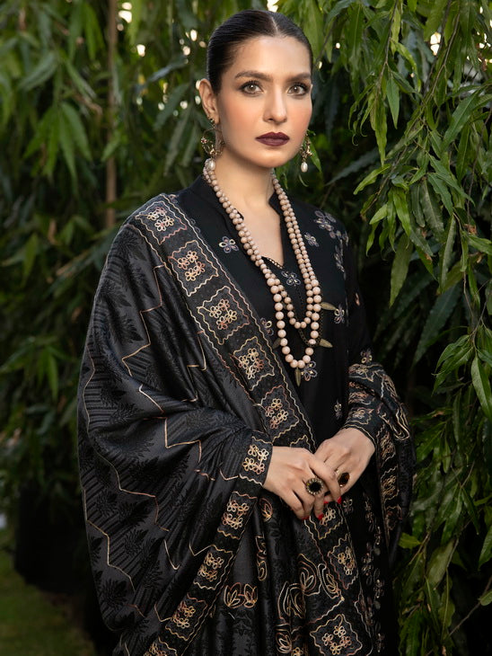 ZIMAL by Humdum Unstitched Embroidered Wool 3Pc Suit ZM-10