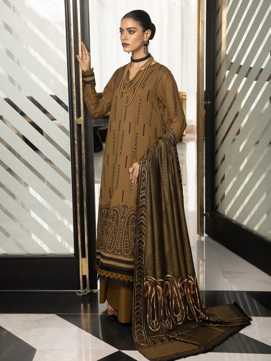 ZIMAL by Humdum Unstitched Embroidered Wool 3Pc Suit ZM-06