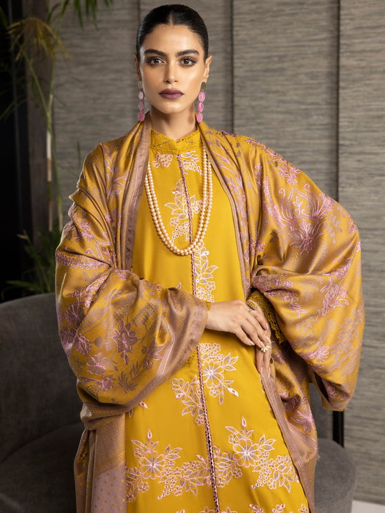 ZIMAL by Humdum Unstitched Embroidered Wool 3Pc Suit ZM-09