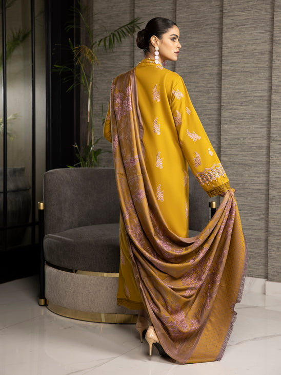 ZIMAL by Humdum Unstitched Embroidered Wool 3Pc Suit ZM-09