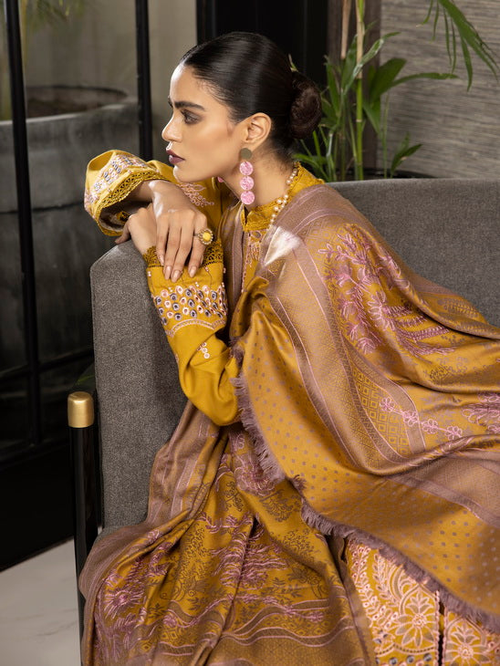 ZIMAL by Humdum Unstitched Embroidered Wool 3Pc Suit ZM-09
