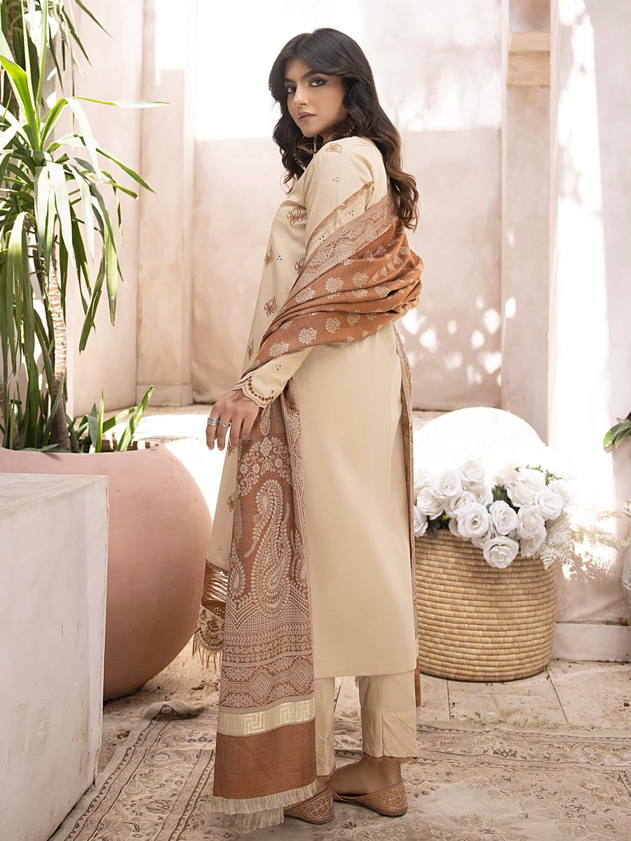 ELAK by Humdum Unstitched Embroidered Khaddar 3Pc Suit EL-08