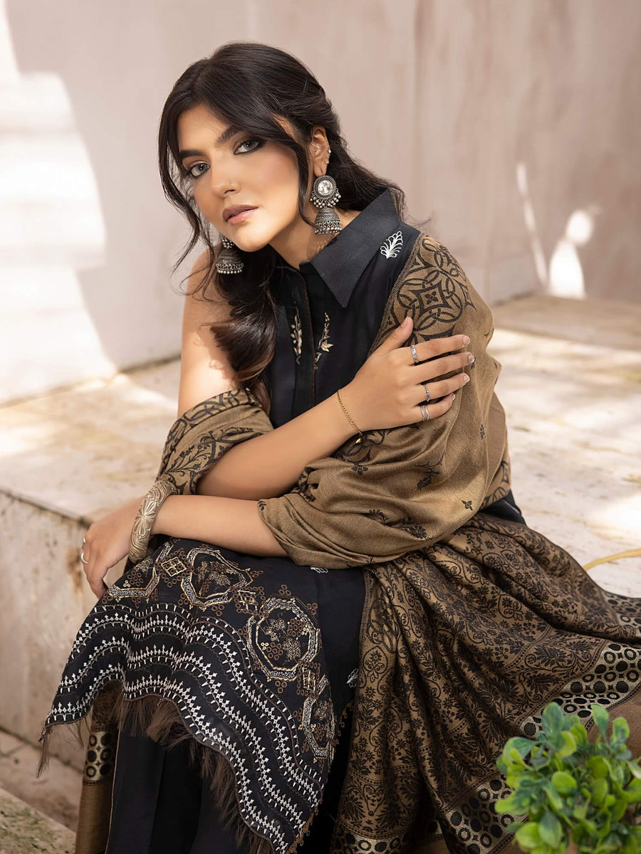 ELAK by Humdum Unstitched Embroidered Khaddar 3Pc Suit EL-03