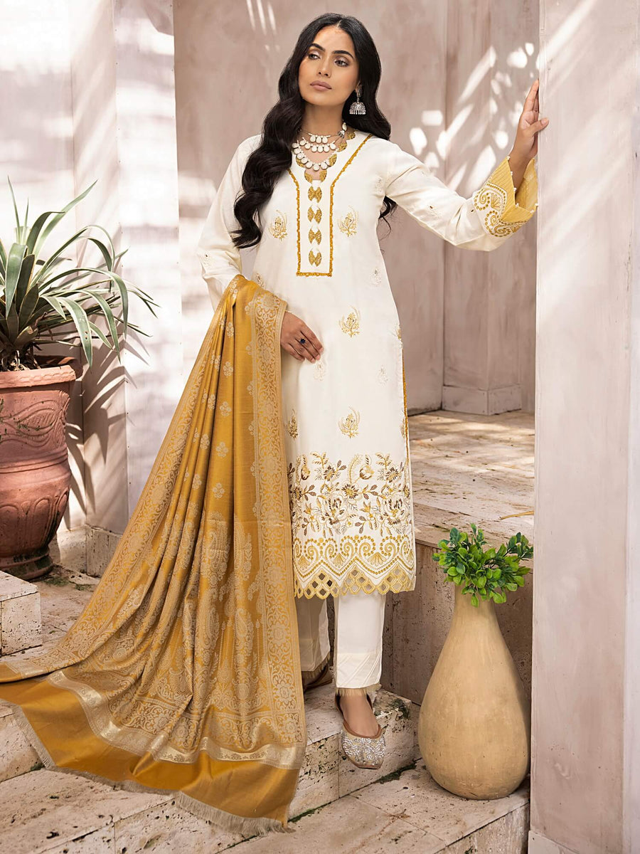ELAK by Humdum Unstitched Embroidered Khaddar 3Pc Suit EL-02