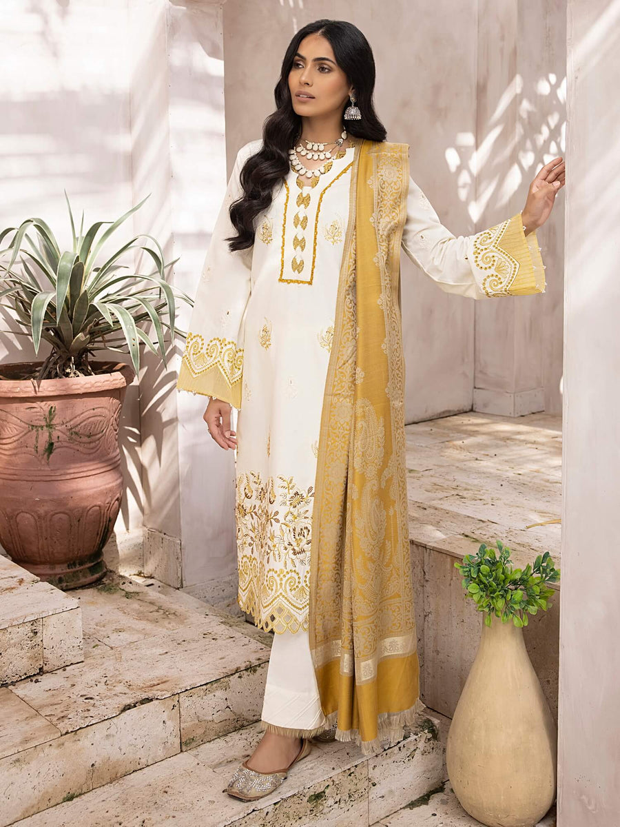 ELAK by Humdum Unstitched Embroidered Khaddar 3Pc Suit EL-02