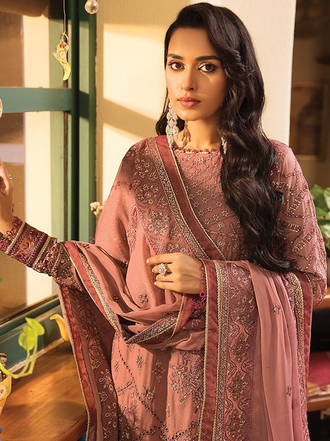 LaMode by Xenia Formals Unstitched Chiffon 3Pc Suit D-05 EDDA