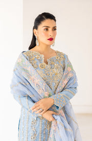 Zimal by Emaan Adeel Embroidered Organza Unstitched 3Pc Suit ZM 03 Arzish