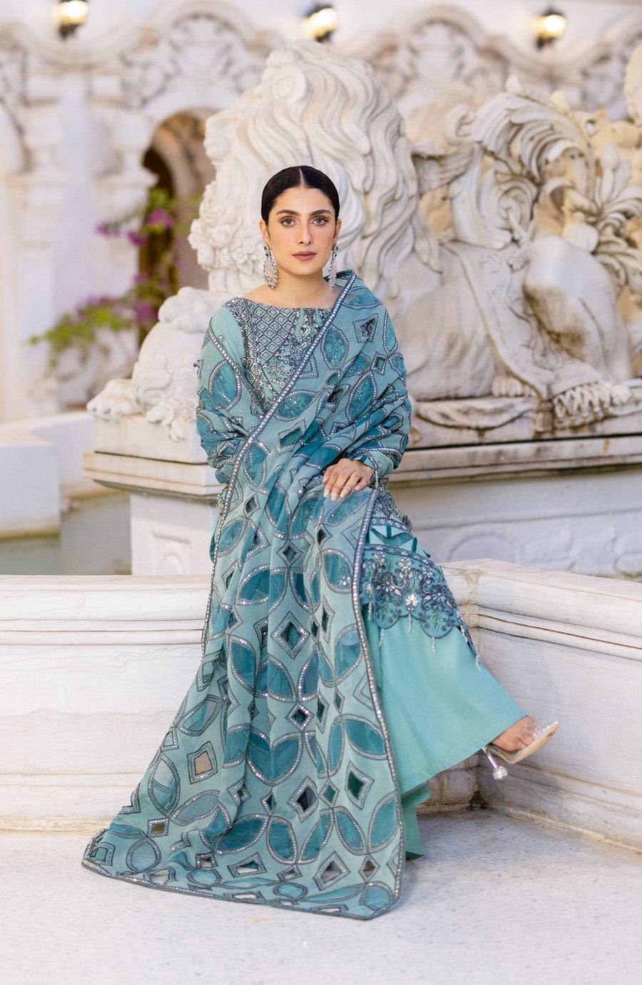 Zimal by Emaan Adeel Embroidered Chiffon Unstitched 3Pc Suit ZM 10 Rangreza
