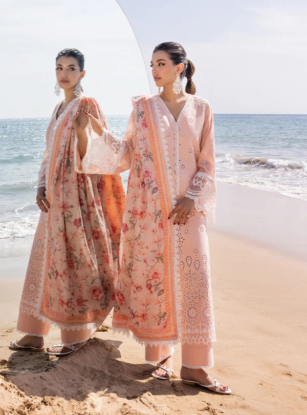 Zainab Chottani Embroidered Chikankari Lawn Unstitched 3Pc Suit D-02A Nora
