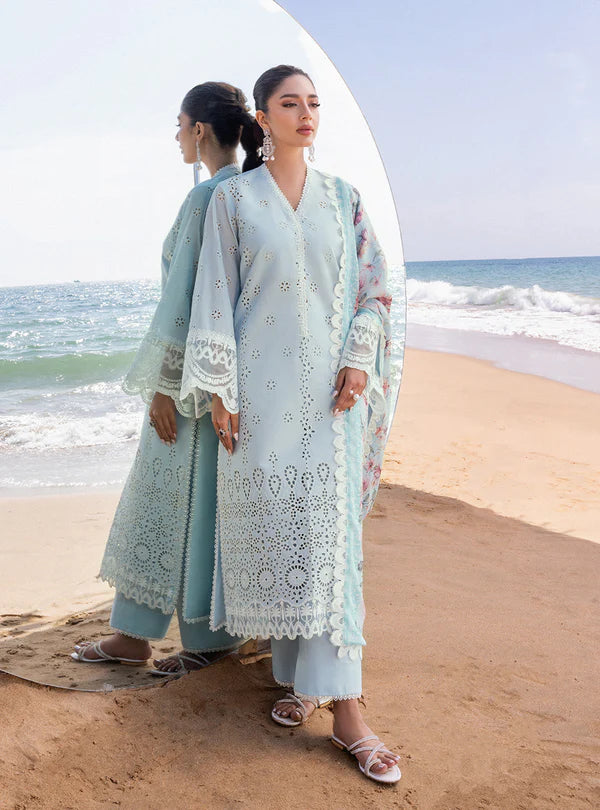 Zainab Chottani Embroidered Chikankari Lawn Unstitched 3Pc Suit D-02B Nora