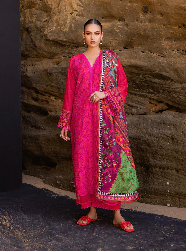 Zainab Chottani Embroidered Chikankari Lawn Unstitched 3Pc Suit D-06B Laali