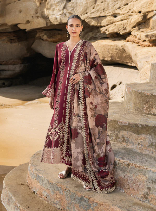 Zainab Chottani Embroidered Chikankari Lawn Unstitched 3Pc Suit D-01B Aysel
