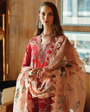 Mushq Astoria Festive Lawn Unstitched Embroidered 3Pc Suit D-07 SCARLET