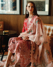 Mushq Astoria Festive Lawn Unstitched Embroidered 3Pc Suit D-07 SCARLET