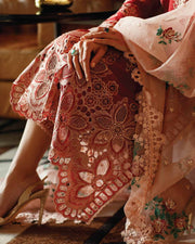 Mushq Astoria Festive Lawn Unstitched Embroidered 3Pc Suit D-07 SCARLET