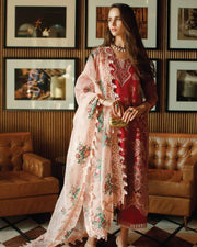 Mushq Astoria Festive Lawn Unstitched Embroidered 3Pc Suit D-07 SCARLET