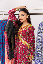 Safwa Orla Unstitched Printed Lawn 2Piece Suit - OR 86