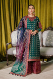 Alizeh Fashion Luxury Embroidered Chiffon Unstitched 3Pc Suit AF-CH-2174-Nagar C Sea Green